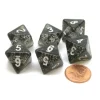 Dice>Pack of 6 D8 8-Sided Glitter Dice - Black with White Numbers - Your Source for Gaming Essentials
