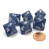 Dice>Pack of 6 D8 8-Sided Glitter Dice - Blue with White Numbers - Your Source for Gaming Essentials