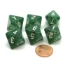 Dice>Pack of 6 D8 8-Sided Glitter Dice - Green with White Numbers - Your Source for Gaming Essentials