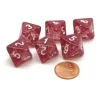 Dice>Pack of 6 D8 8-Sided Glitter Dice - Purple with White Numbers - Your Source for Gaming Essentials