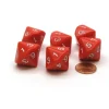 Dice>Pack of 6 D7 14-Sided 20mm Numbered 1 to 7 Twice Dice - Red with White - Your Source for Gaming Essentials