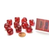 Dice>Pack of 10 D10 Transparent Dice in Display Case - Red with White Numbers - Your Source for Gaming Essentials