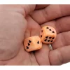 Dice>Pack of 2 Heart 'Ice Cream' 16mm D6 Chessex Dice - Orange with Black Hearts - Your Source for Gaming Essentials