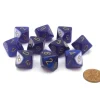 Dice>Pack of 10 Luminary Borealis 16mm D10 Dice - Royal Purple with Gold Numbers - Your Source for Gaming Essentials