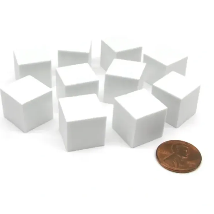 Dice>Pack of 10 16mm Blank Foam Dice Cubes with Square Corners - White - Your Source for Gaming Essentials