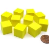Dice>Pack of 10 16mm Blank Foam Dice Cubes with Square Corners - Yellow - Your Source for Gaming Essentials