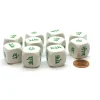 Dice>Pack of 10 20mm D6 Hindi Word Numbers 1 to 6 - White with Green Etches - Your Source for Gaming Essentials
