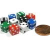Dice>Pack of 10 8mm D6 Small Square-Edge Dice, 2 of Each: Red White Blue Green Black - Your Source for Gaming Essentials