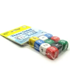 Dice>Pack of 10 16mm 6-Sided D3 Numbered 1 to 3 Twice Dice - Assorted Colors - Your Source for Gaming Essentials