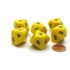 Dice>Pack of 6 20mm 10-Sided D5 Numbered 1 to 5 Twice Dice - Yellow with Black - Your Source for Gaming Essentials