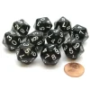 Dice>Pack of 10 20-Sided D10 Dice Numbered 0-9 Twice - Black with White Numbers - Your Source for Gaming Essentials