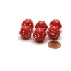 Dice>Pack of 6 12-Sided D6 Spotted 1 to 6 Twice Dice - Red with White - Your Source for Gaming Essentials