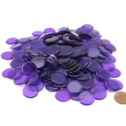 Board Games>Pack of 250 Transparent Purple Extra Thick 3/4" 19mm Sorting Chips - Your Source for Gaming Essentials