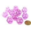 Dice>Pack of 10 Transparent 12 Sided D12 20mm Dice - Orchid - Your Source for Gaming Essentials