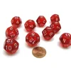 Dice>Pack of 10 Transparent 12 Sided D12 20mm Dice - Red - Your Source for Gaming Essentials