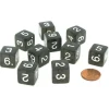 Dice>Pack of 10 Transparent 6-Sided D6 16mm Numbered Dice - Smoke - Your Source for Gaming Essentials