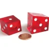 Dice>Pair of Red 20-25mm 6 Sided Transparent Specialty Crooked Dice Fun Askew Die - Your Source for Gaming Essentials