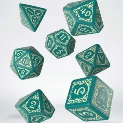 Dice>Pathfinder Agents of Edgewatch 7-Piece Polyhedral Dice Set - Turquoise with Beige Numbers - Your Source for Gaming Essentials