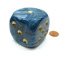 Dice>Phantom 50mm Huge Large D6 Chessex Dice, 1 Piece - Teal with Gold Pips - Your Source for Gaming Essentials