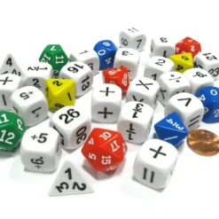 Dice>31 Piece Math Classroom Dice Set - Add Subtract Multiply Divide Whole Fractions - Your Source for Gaming Essentials