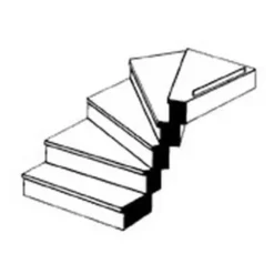 Plastruct 90945 O 57/64" x 1" x 9/64 Custom Right Turn Staircase - Your Source for Gaming Essentials* Trains