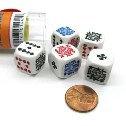 Dice>Poker Dice Game with 5 Dice Travel Tube and Gaming Instructions - Your Source for Gaming Essentials