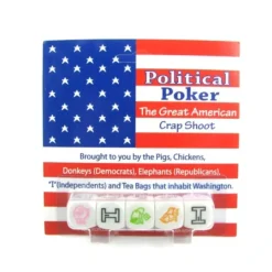 Dice>Political Poker "The Great American Crap Shoot" Dice Game 5 Piece Set - Your Source for Gaming Essentials