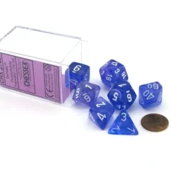 Dice>Polyhedral 7-Die Borealis Chessex Dice Set - Purple with White Numbers - Your Source for Gaming Essentials