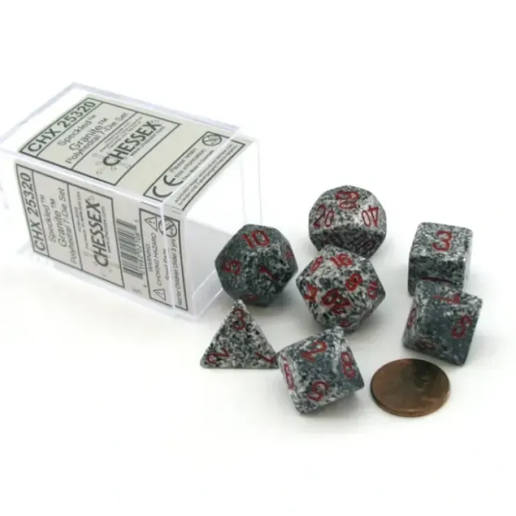 Dice>Polyhedral 7-Die Chessex Dice Set - Speckled Granite - Your Source for Gaming Essentials