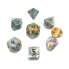 Dice>Polyhedral 7-Die Festive Chessex Dice Set - Vibrant with Brown Numbers - Your Source for Gaming Essentials