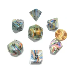 Dice>Polyhedral 7-Die Festive Chessex Dice Set - Vibrant with Brown Numbers - Your Source for Gaming Essentials