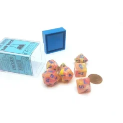 Dice>Polyhedral 7-Die Festive Lab Dice Chessex Dice Set - Allusion with Blue Numbers - Your Source for Gaming Essentials