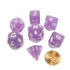 Dice>Polyhedral 7-Die Frosted Chessex Dice Set - Purple with White Numbers - Your Source for Gaming Essentials