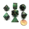 Dice>Polyhedral 7-Die Gemini Chessex Dice Set - Black-Green with Gold Numbers - Your Source for Gaming Essentials