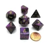 Dice>Polyhedral 7-Die Gemini Chessex Dice Set - Black-Purple with Gold Numbers - Your Source for Gaming Essentials