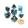 Dice>Polyhedral 7-Die Gemini Chessex Dice Set - Black-Shell with White Numbers - Your Source for Gaming Essentials