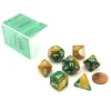 Dice>Polyhedral 7-Die Gemini Chessex Dice Set - Gold-Green with White Numbers - Your Source for Gaming Essentials