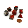 Dice>Polyhedral 7-Die Gemini Chessex Dice Set - Orange-Steel with Gold Numbers - Your Source for Gaming Essentials