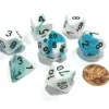Dice>Polyhedral 7-Die Gemini Chessex Dice Set - Teal-White with Black Numbers - Your Source for Gaming Essentials