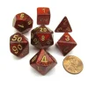 Dice>Polyhedral 7-Die Glitter Chessex Dice Set - Ruby Red with Gold Numbers - Your Source for Gaming Essentials