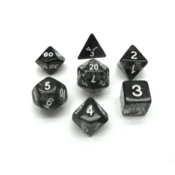 Dice>Polyhedral 7-Die Glitter Dice Set - Black - Your Source for Gaming Essentials