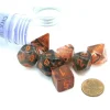 Dice>Polyhedral 7-Die Luminary Chessex Lab Dice 4 - Nebula Copper Matrix with Orange - Your Source for Gaming Essentials