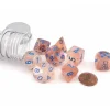 Dice>Polyhedral 7-Die Luminary Lab Dice 5 Set - Borealis Rose Gold with Light Blue - Your Source for Gaming Essentials