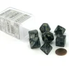 Dice>Polyhedral 7-Die Lustrous Chessex Dice Set - Black with Gold Numbers - Your Source for Gaming Essentials