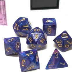Dice>Polyhedral 7-Die Lustrous Chessex Dice Set - Purple with Gold Numbers - Your Source for Gaming Essentials