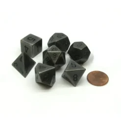 Dice>Polyhedral 7-Die Metal Dice Set - Dark Metal Colored - Your Source for Gaming Essentials