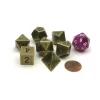 Dice>Polyhedral 7-Die Metal Dice Set - Old Brass Colored - Your Source for Gaming Essentials