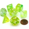 Dice>Polyhedral 7-Die Nebula Lab Dice 2 Chessex Dice with Luminary- Spring with White - Your Source for Gaming Essentials