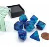 Dice>Polyhedral 7-Die Set, Luminary Gemini - Blue-Blue with Light Blue Numbers - Your Source for Gaming Essentials