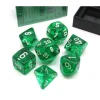 Dice>Polyhedral 7-Die Translucent Chessex Dice Set - Green with White Numbers - Your Source for Gaming Essentials